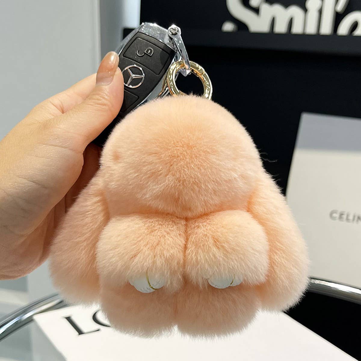 NEW MINI CUTE PLUSH BUNNY CAR KEYCHAIN PENDANT_CWMM2448