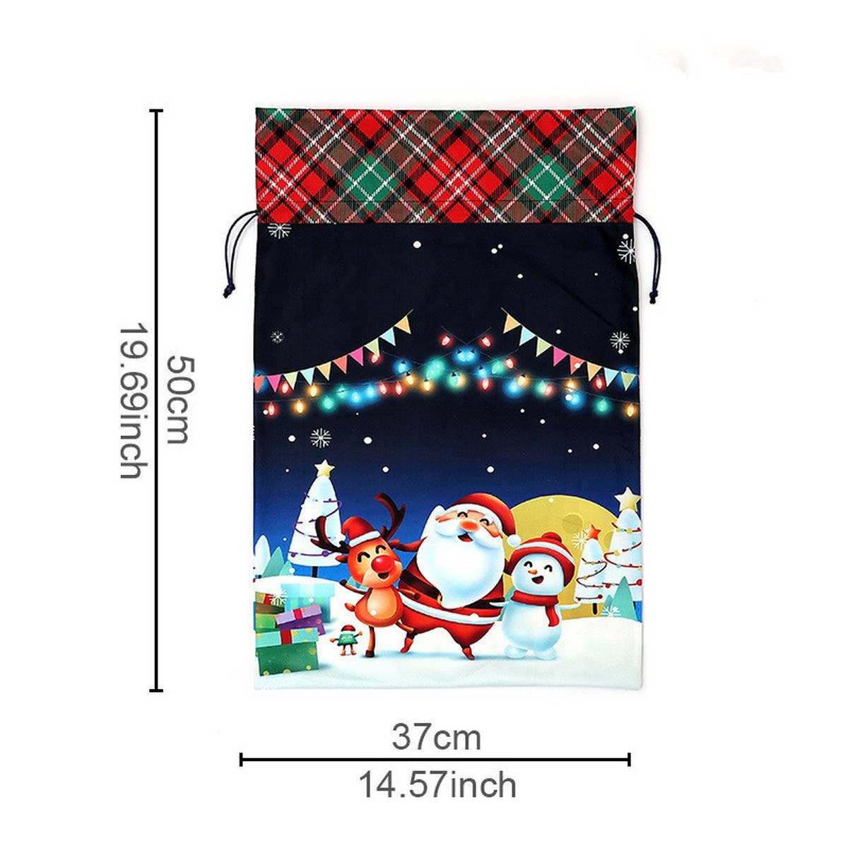 Cwmm1751_Christmas Print Bouquet With Drawstring Gift Bag