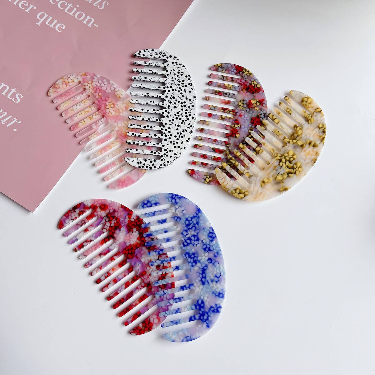 RETRO COLORFUL SPOTTED PATTERN COMB_CWMM1089