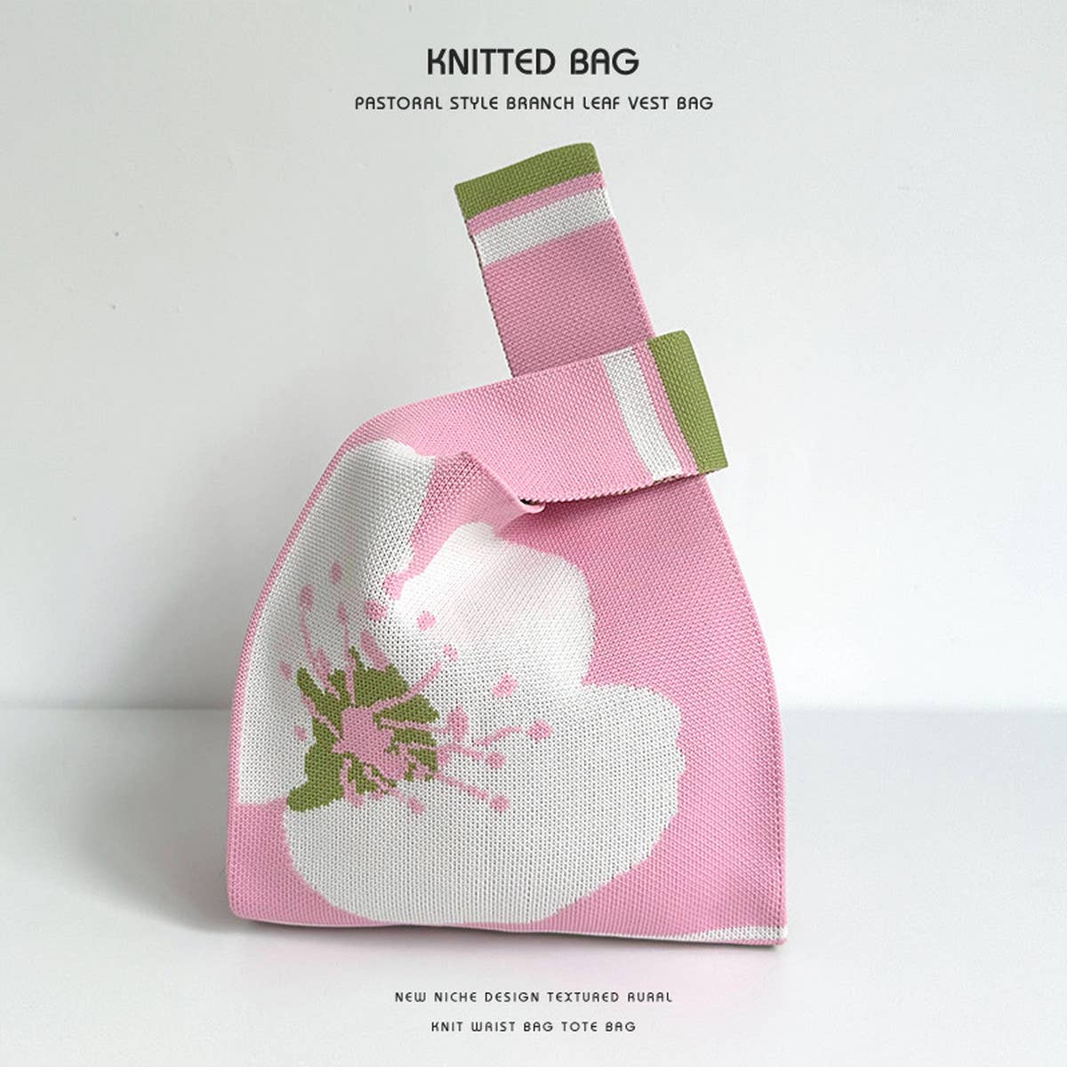 Cute Flower Knitted Wool Shoulder Handbag_Cwab2373