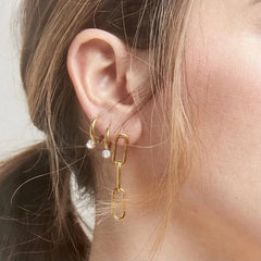 GOLD PLATED TITANIUM SINGLE ZIRCON DROP EARRINGS_CWAJE5012