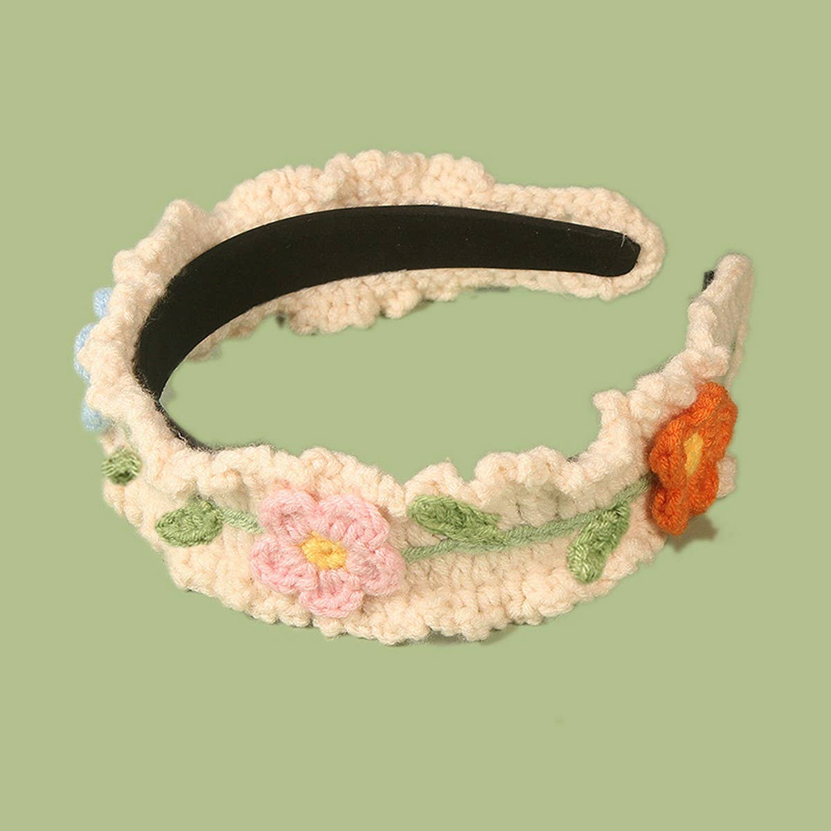 SWEET FLORAL WIDE BRIMMED HAND WOVEN HEADBAND_CWAHA1322