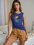 Trendy Loose Fit Coconut Tree Vest For Women