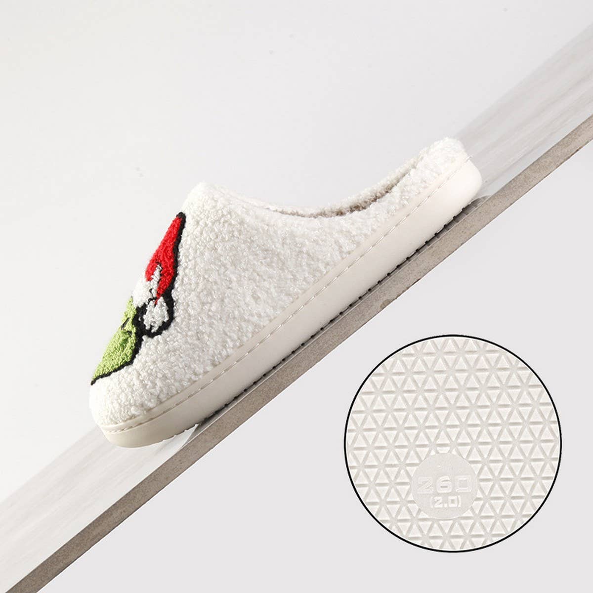 CHRISTMAS GRINCH PATTERN WINTER COTTON SLIPPERS_CWSHS0456