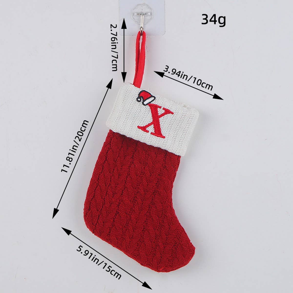 CLASSIC RED LETTER WOOL KNITTED CHRISTMAS SOCKS_CWMS1434
