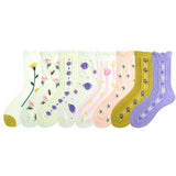 CUTE PRINTED CREW SOCKS WITH TWIST BUBBLE EDGE_CWAH1117