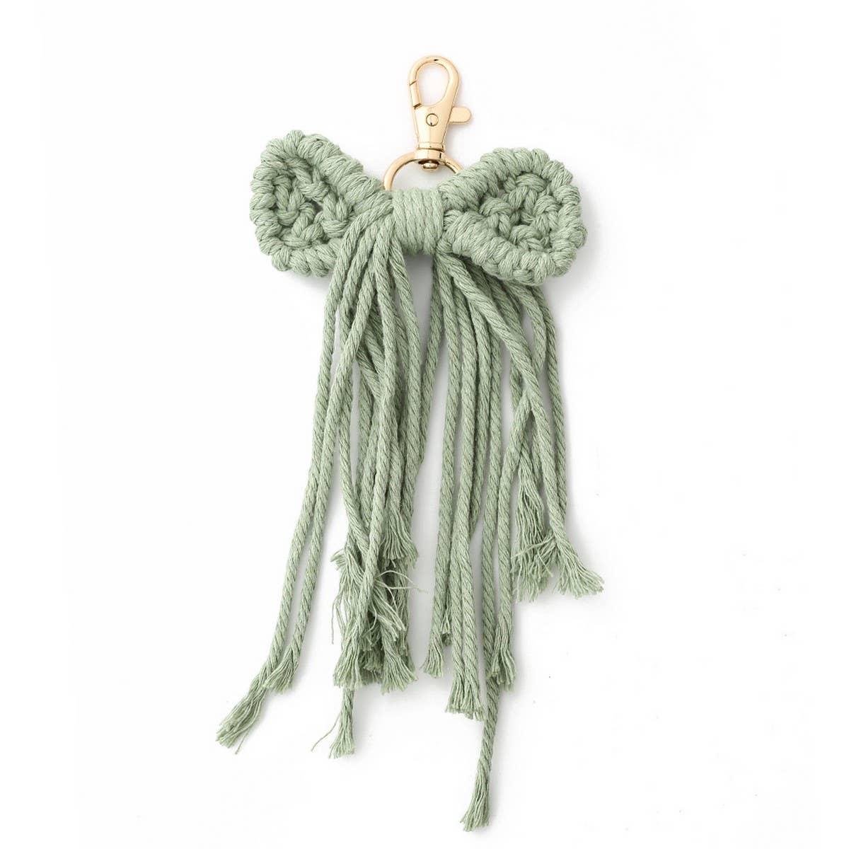 BOW TASSEL KEYCHAIN HANDCRAFTED WRIST STRAP_CWAB5073