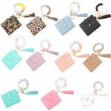 LEATHER CARD BAG TASSEL KEYCHAIN BRACELET_CWAJE0657
