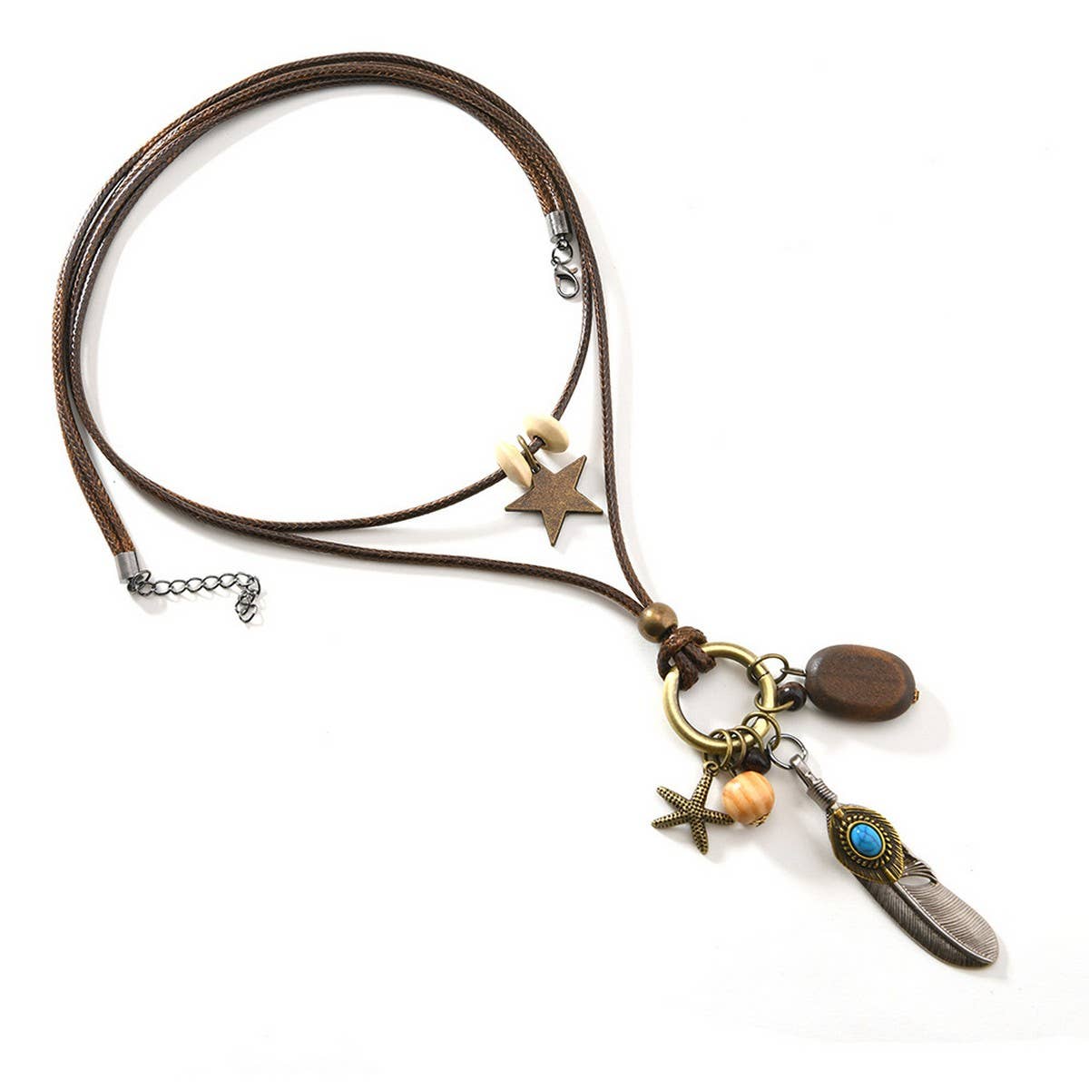 Womens Fashionable Long Feather Necklace_Cwmm4582