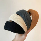 RETRO SOLID COLOR KNITTED HEADBAND HAIRPIN_CWAHA4033