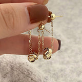 GEOMETRIC SPIRAL TWIST PENDANT TASSEL EARRINGS_CWAJE3131