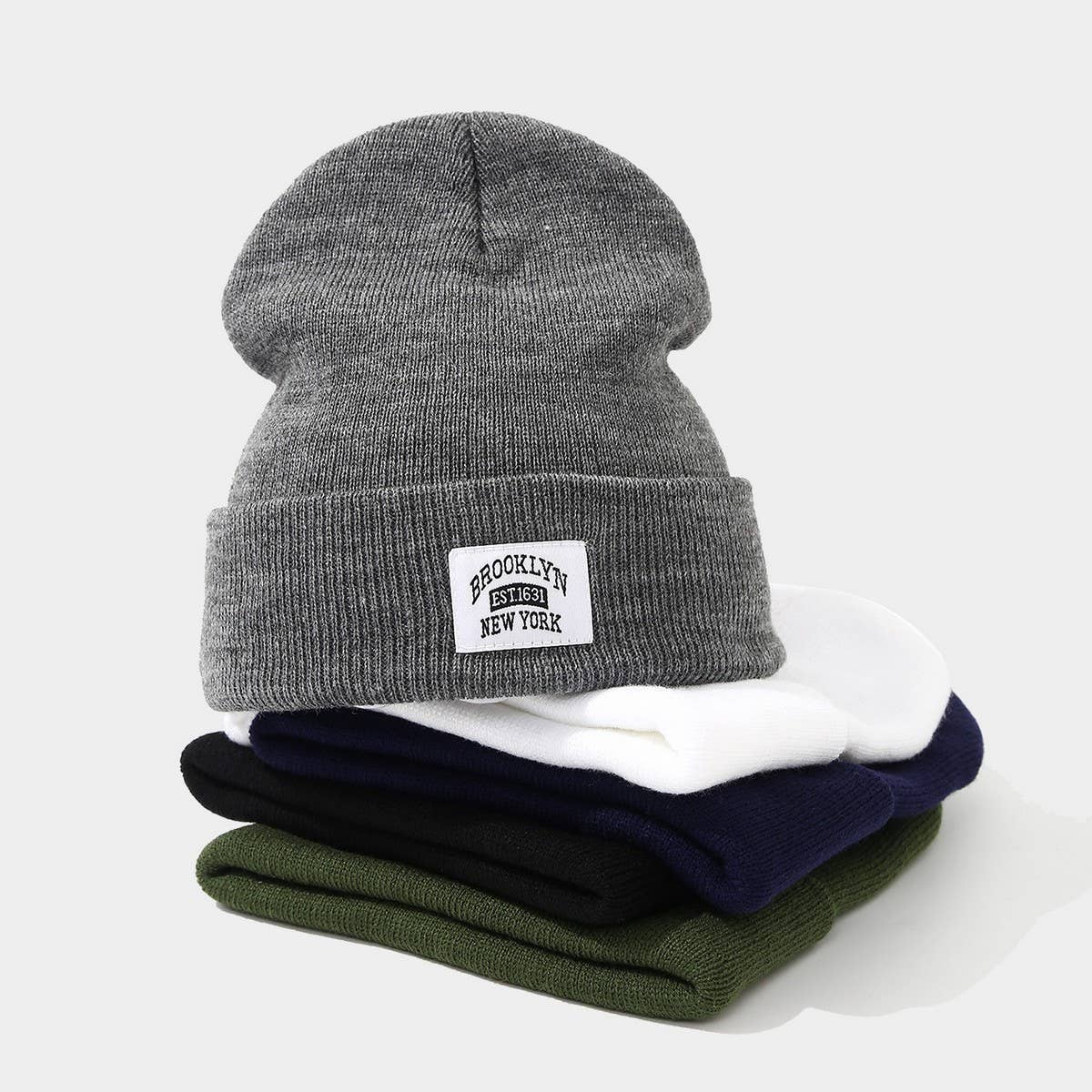 Brooklyn Label Cuffed Knit Beanie Unisex_Cwah04638