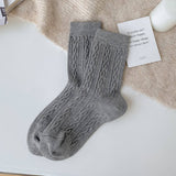SOLID COLOR TWISTED WOOL MID CALF STACKED SOCKS_CWMS1130