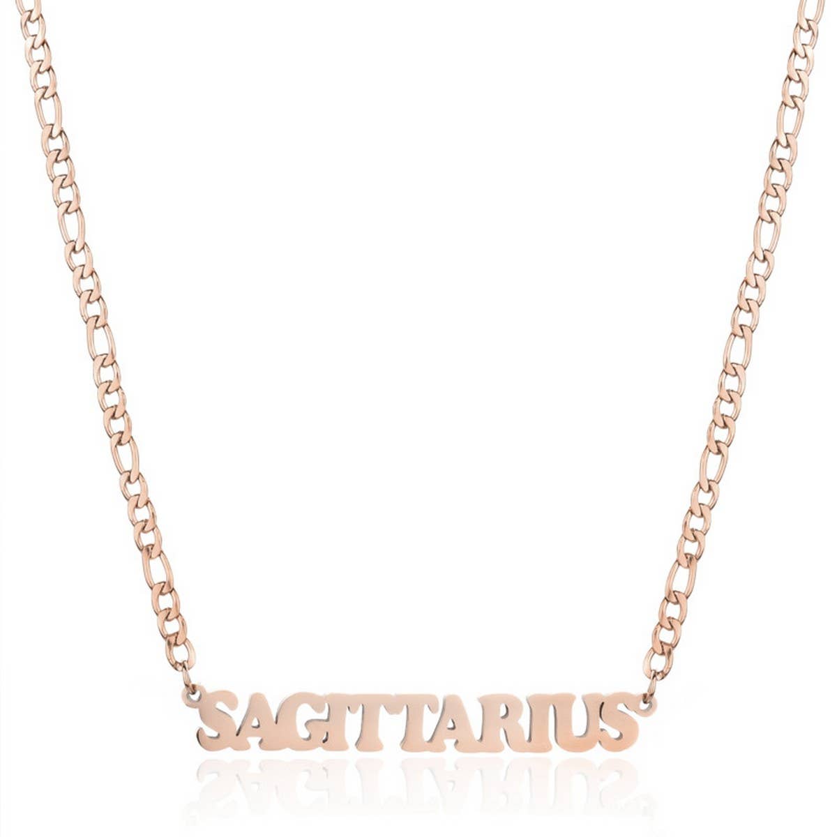 SIMPLE TWELVE ZODIAC STAINLESS STEEL GOLD NECKLACE_CWMM2726