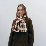 CHIC TWO TONE DIAMOND KNIT SCARF COZY WINTER_CWASC1285