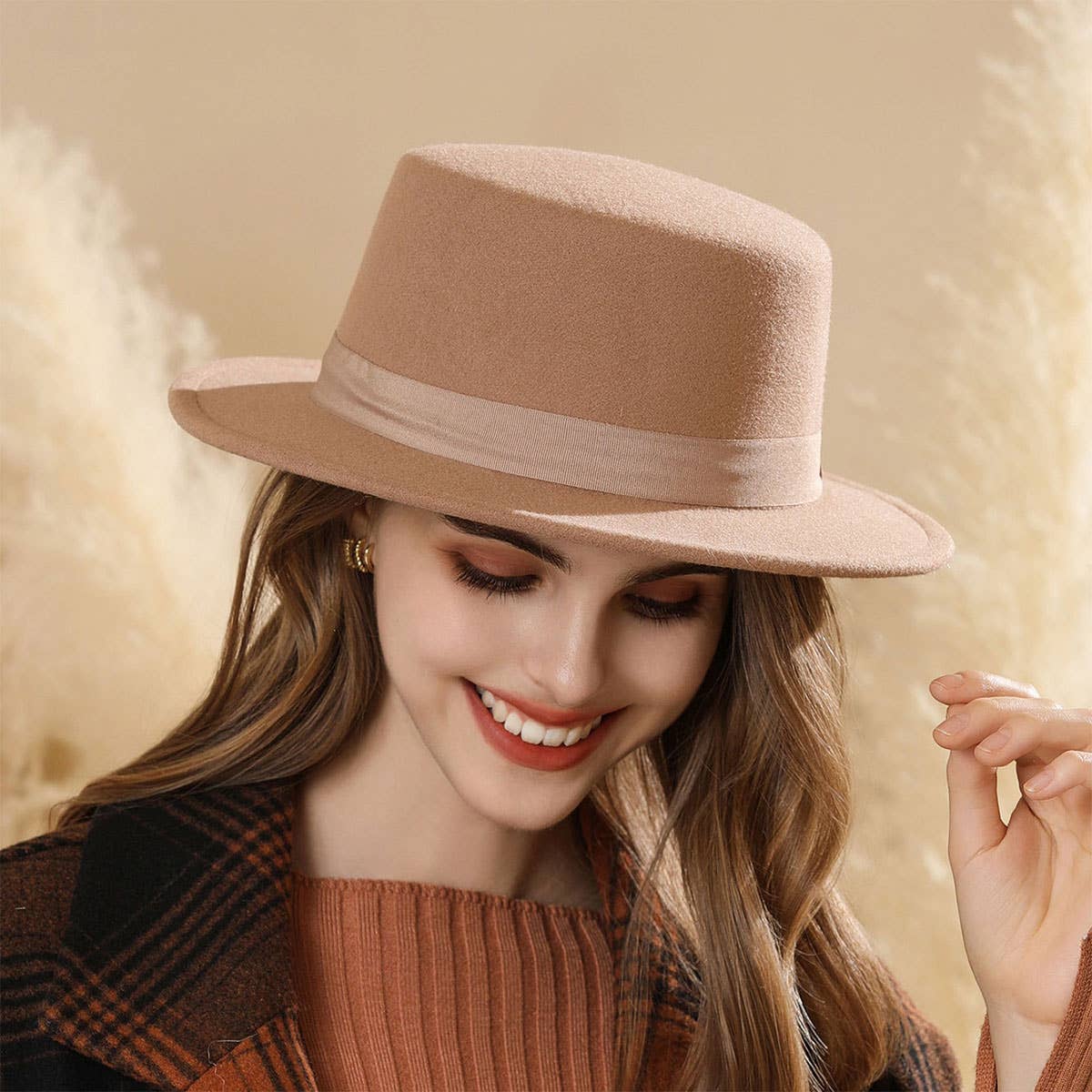 AUTUMN WINTER FELT HAT ELEGANT VINTAGE FEDORA_CWAH1975