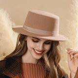AUTUMN WINTER FELT HAT ELEGANT VINTAGE FEDORA_CWAH1975