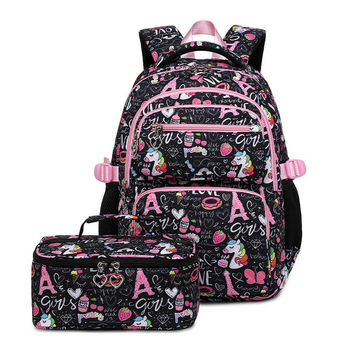 BACKPACKS FOR SCHOOL RAINBOW 2 PIECE SET GIRLS_CWAB5473