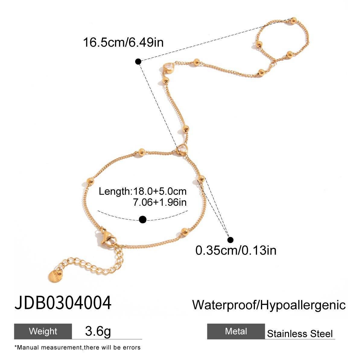 18K GOLD DOUBLE LAYER CHAIN RING BRACELET_CWAJE4640