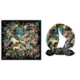 ELEGANT FLORAL TWILL SATIN SCARF FOR SHAWL WRAP_CWASC0660