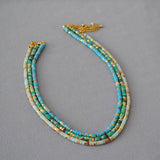 RETRO FRESH PATTERNED STONE BEADED NECKLACE_CWAJE2122