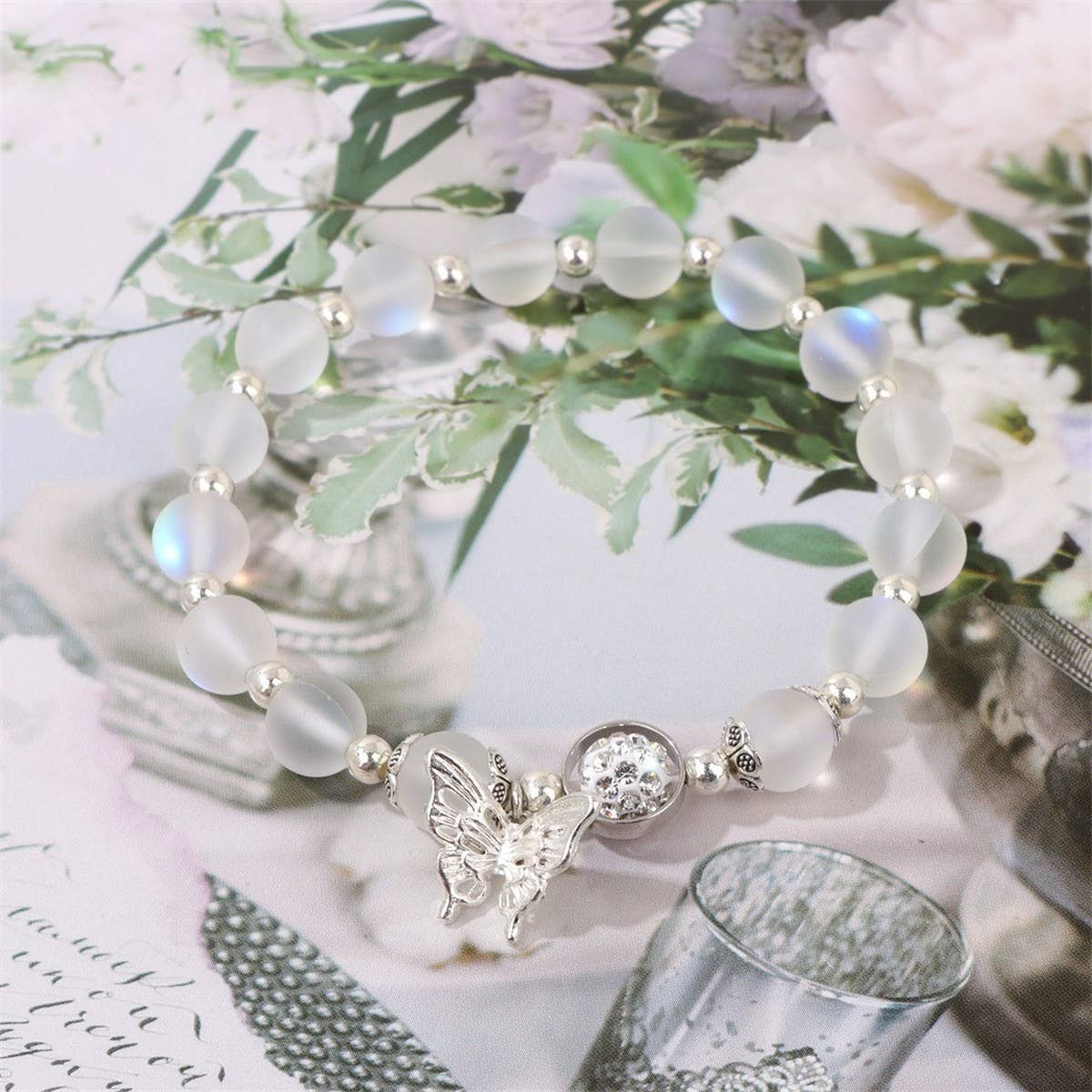 SUMMER BUTTERFLY WHITE MOONLIGHT BRACELET_CWAJE2089