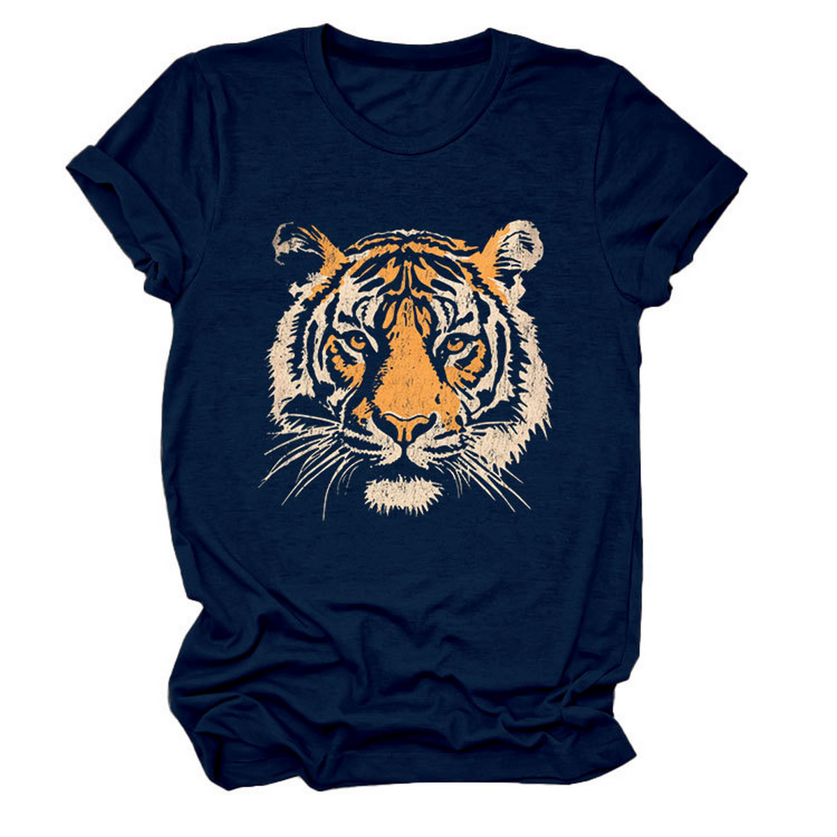 Women Summer Tee With Stylish Tiger Print_Cwttsl0494