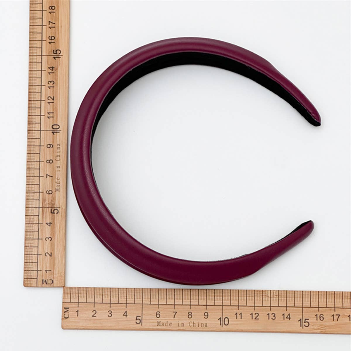 Vintage Wine Red Leather Headband_Cwaha07613