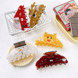 CHRISTMAS FUN SNOWMAN ELK CUTE HAIRPIN_CWAHA1597