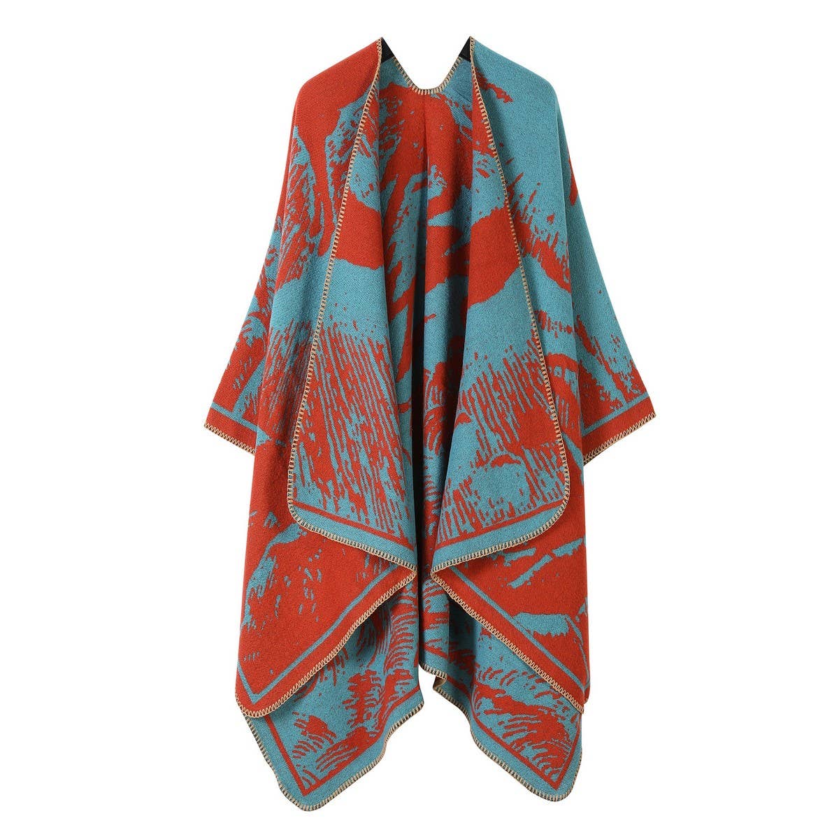 FAUX CASHMERE SHAWL CAPE WARM CLOAK_CWASC2260