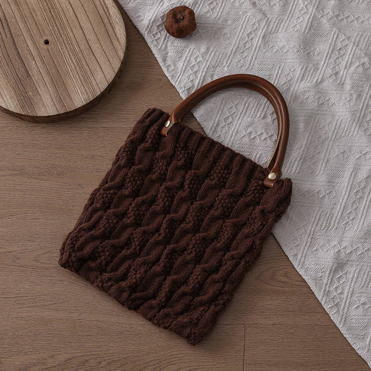 Woven Texture Knit Handbag For Women_Cuab00361