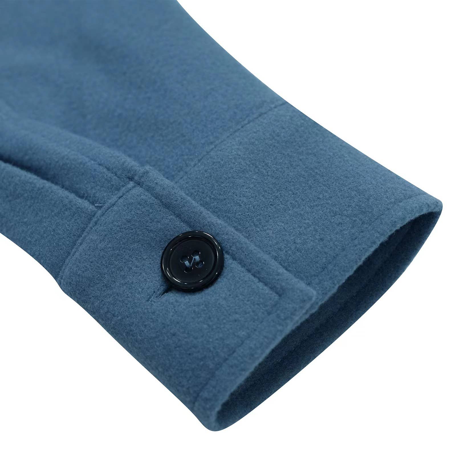 Solid-Color Lapel Single-Breasted Coat