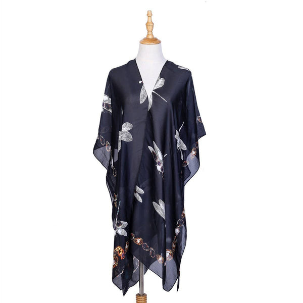 DRAGONFLY PRINTED KIMONOS SUMMER CARDIGAN_CWASC0782