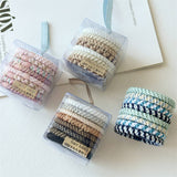 BOXED SMALL FRESH MIXED COLOR HAIR TIE 8 PIECE SET_CWAHA2438