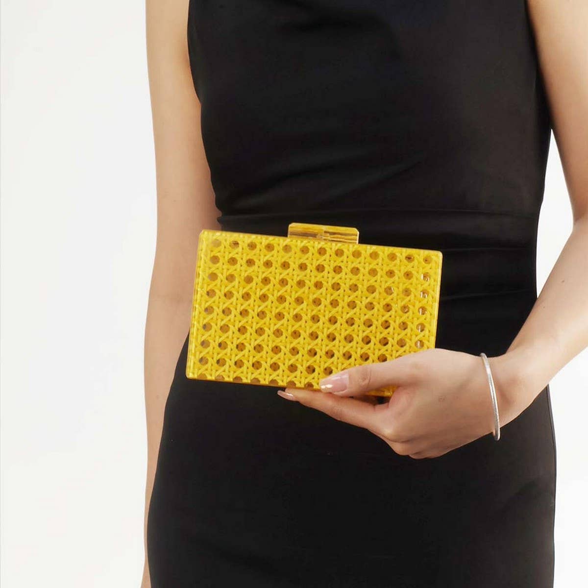 Vintage Rattan Acrylic Clutch Chain Shoulder Bag_Cwab5865