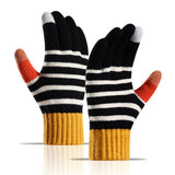 Warm And Windproof Thick Striped Knitted Gloves_Cwag0035