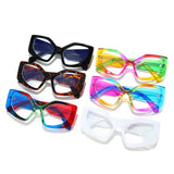 CAT EYE PC RAINBOW COLOR PERSONALIZED FLAT GLASSES_CWASG0247