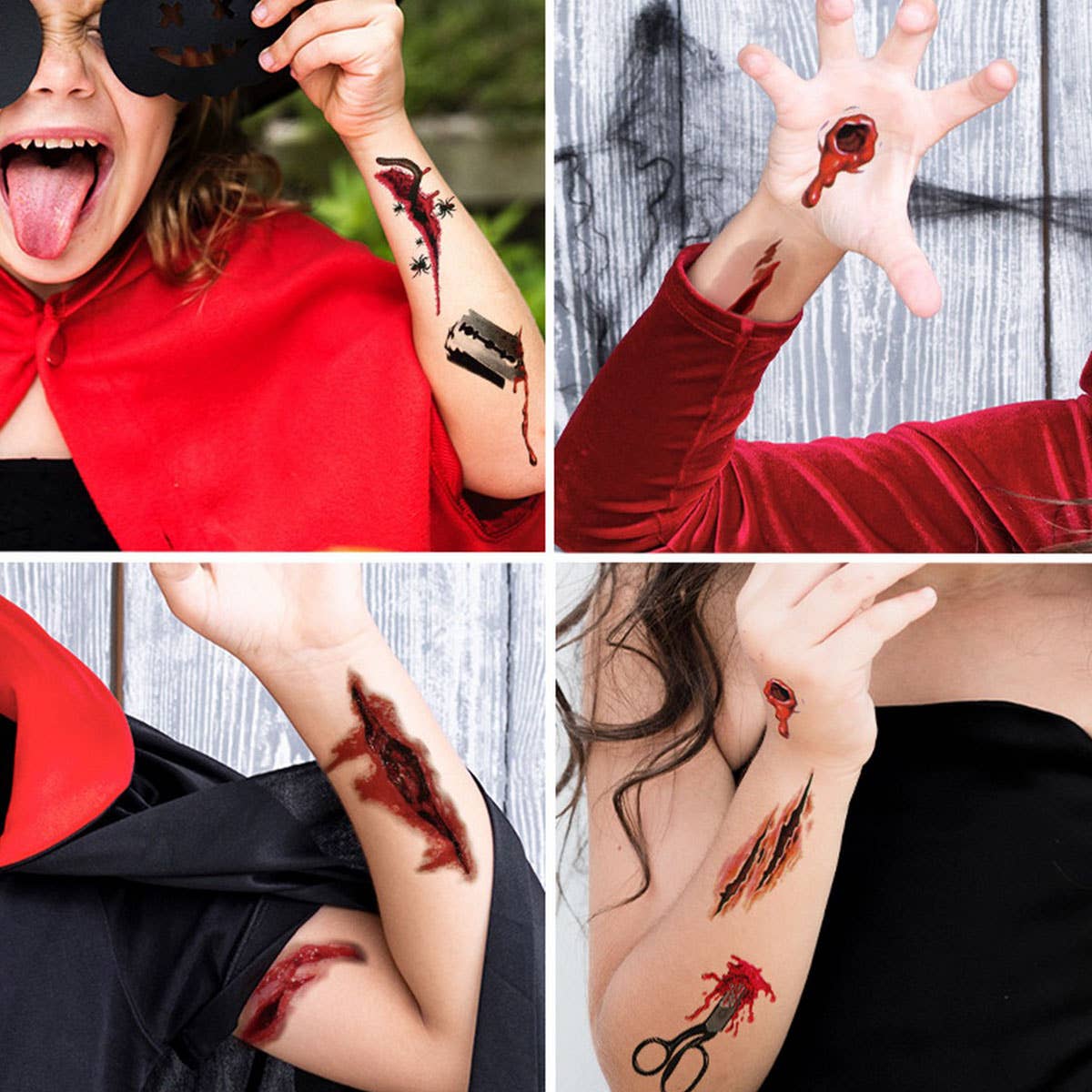HALLOWEEN SCAR TATTOOS BLOODY WOUND STICKERS_CWMM8377