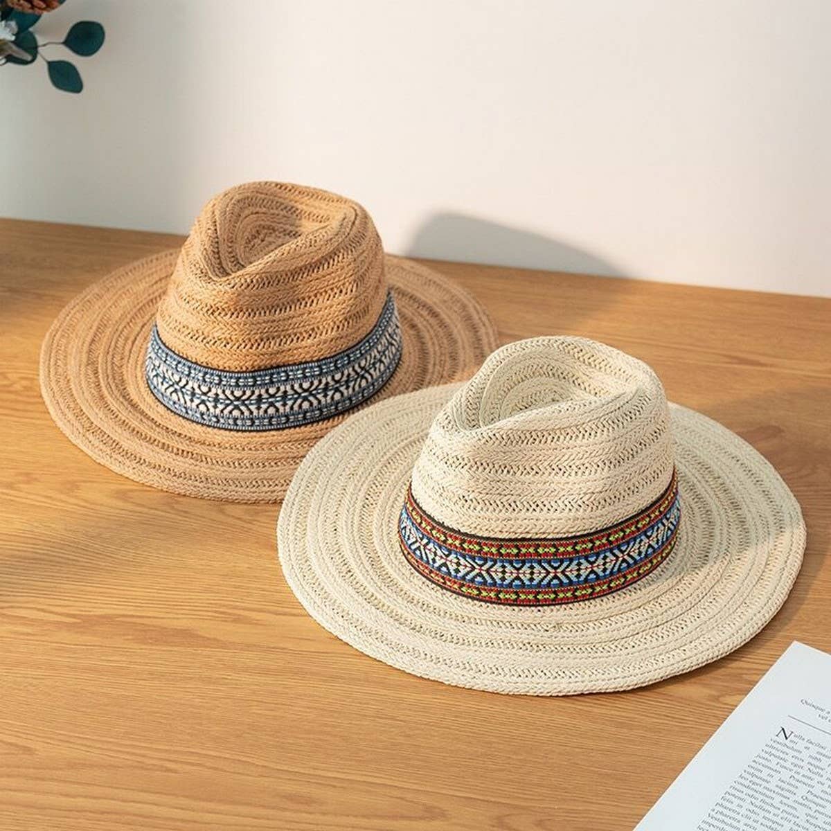 SUMMER LEISURE SUNSHADE BOUTIQUE STRAW HAT_CWAH3414