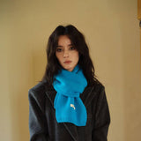 100% WOOL AURORA BLUE KNIT SCARF SOFT WARM_CWASC2285