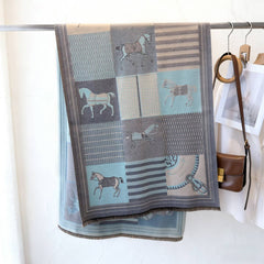 Luxury Carriage Reversible Tassel Scarf_Cwasc03453