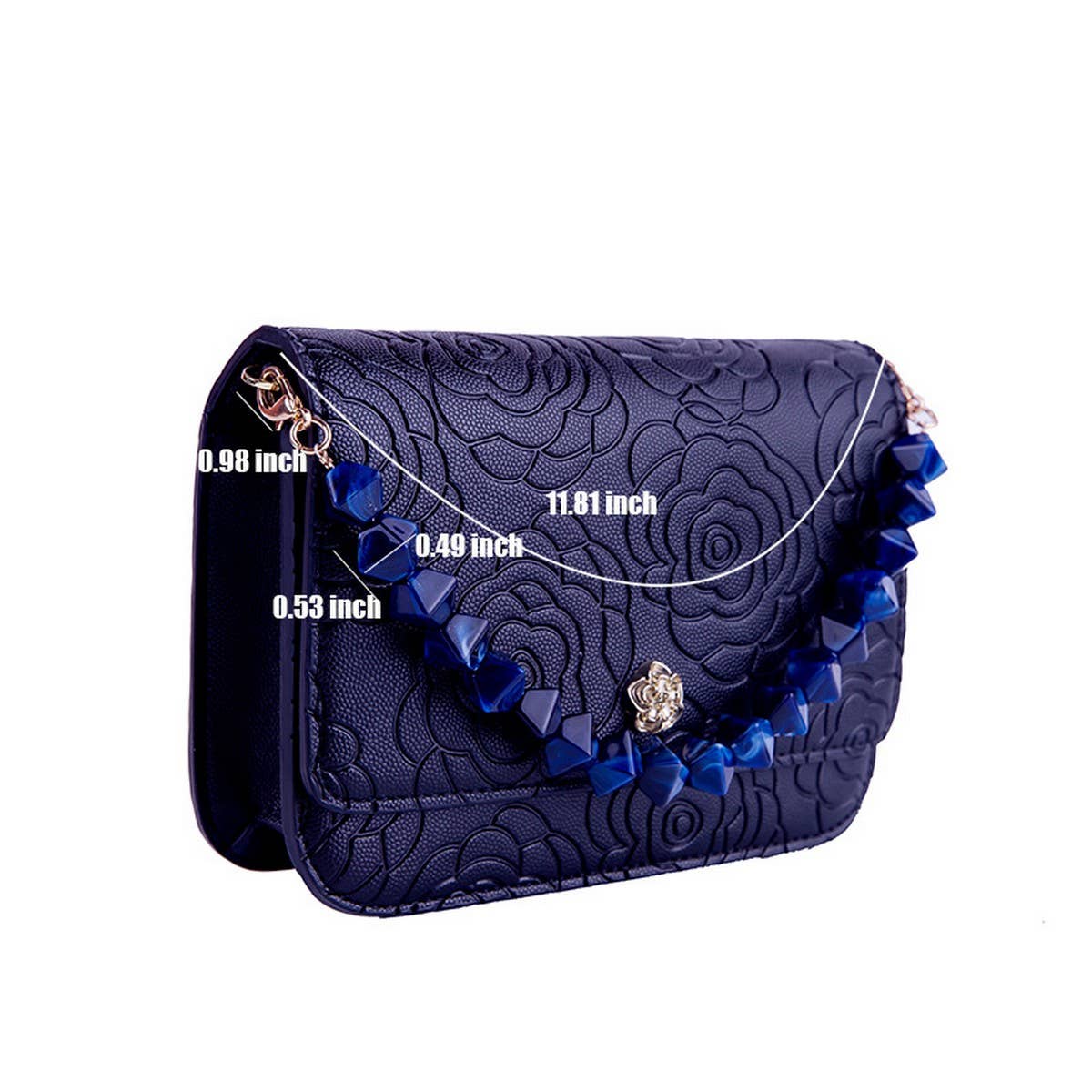 COLORFUL ACRYLIC IRREGULAR BEAD BAG CHAIN 11 81IN_CWMM5115