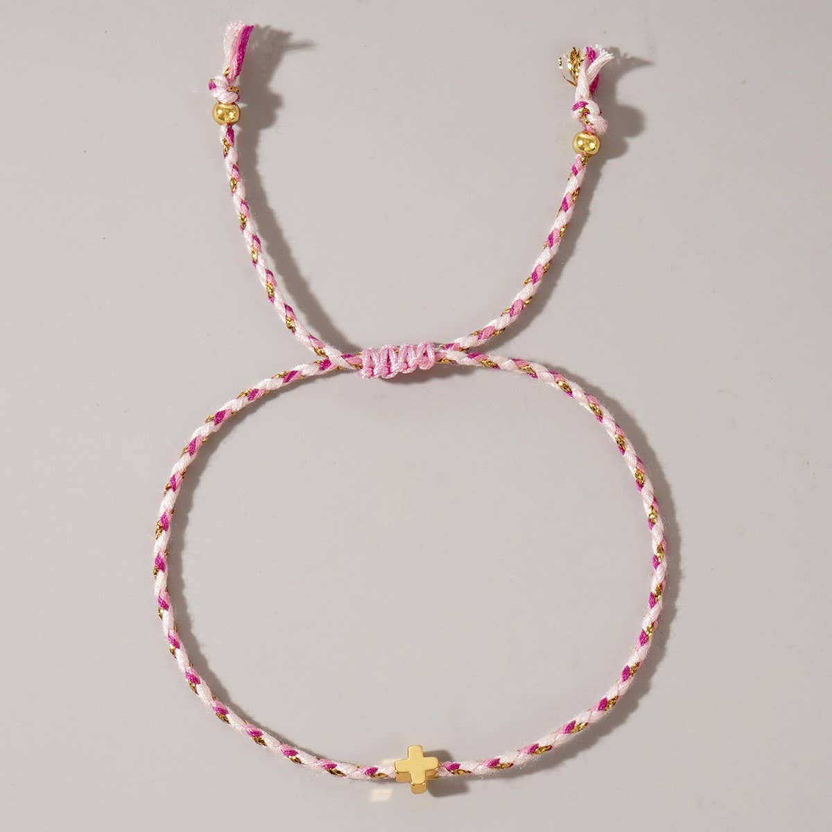 DIY HANDMADE FOUR COLOR COTTON CROSS BRACELET_CWMM3800