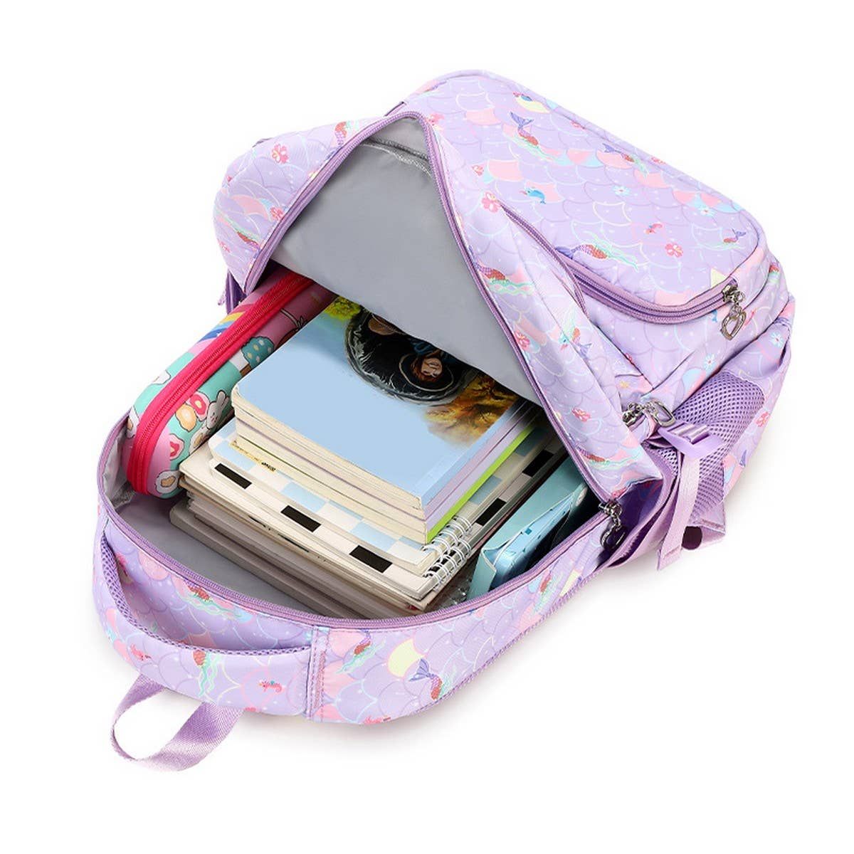 GIRLS BACKPACKS FOR SCHOOL 3 PIECE OCEAN DESIGN_CWAB5392