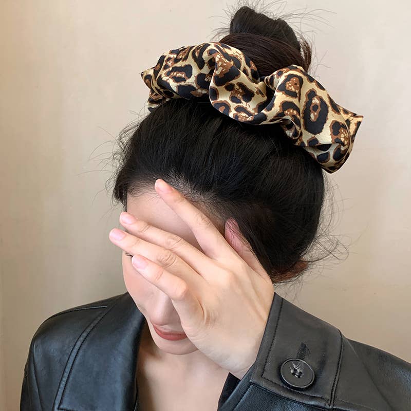 Leopard Colon Scrunchie Premium Hair Accessory
