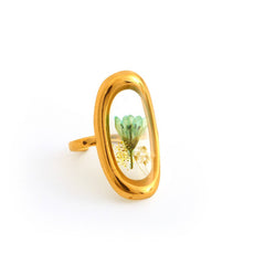 ADJUSTABLE OPEN RING WITH DRIED FLOWERS MULTI COLOR_CWMM8929