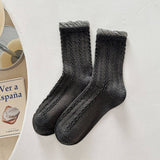 Twist Lace Ruffle Crew Socks For Women_Cwms1348