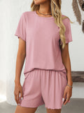 Solid Color Pajamas Short-Sleeved Homewear Set