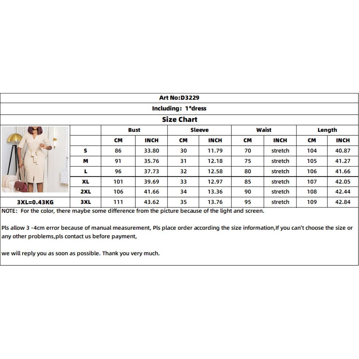 V-Neck Solid Color Hip-Hugging Elegant Dress_Cwdmd3680