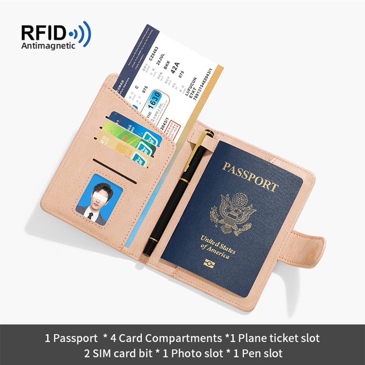 Vintage Rfid Travel Passport Wallet_Cwab1611